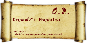 Orgonás Magdolna névjegykártya